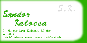 sandor kalocsa business card