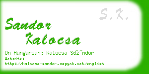 sandor kalocsa business card